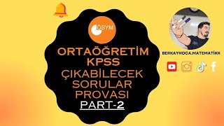 ORTAÖĞRETİM KPSS 2 PROVA I ATANMAK KOLAY PDF AÇIKLAMADA kpssmatematik kpss kpsssoru [upl. by Eilasor]