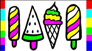 Learn how to Icecream Icecream drawing Drawing icecream for kids and toddlers [upl. by Aiotal]