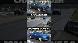 2024 Mustang 5 0 vs Dodge Challenger Drag race  Island Dragway [upl. by Anyahs908]