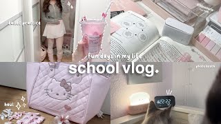 school days in my life🖇️ come with me to school photo booth ballet amp badminton grwm [upl. by Eerehs]