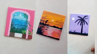 3 beautiful scenery paintings that are next level  with easy tips and tricks art viralvideo diy [upl. by Dao]