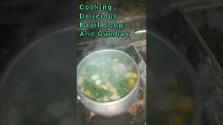 Cooking Delicious Basil Soup Gambas cooking food shorts shortvideo [upl. by Plante]