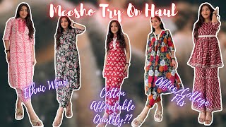 Meesho Office wear haul  cotton kurta set  Very comfy and quality 1110  Afgani styleCo ord [upl. by Alrac]