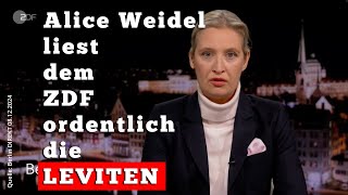 EILT Alice Weidel liest Frau Zimmermann vom ZDF ordentlich die LEVITEN [upl. by Novyert806]