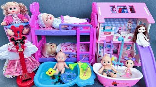 17 Min Unboxing Pink Barbie House ToysPink Double Bed ToyCute Baby Bathtub Toys ASMR  Review Toys [upl. by Aynav]