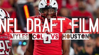 NFL Draft Myles Cole Vs Houston All Pass Rushes [upl. by Noreh]