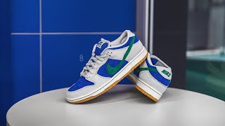 Nike SB Dunk Low Pro quotPhantom  Hyper Royalquot Review amp OnFeet [upl. by Ellevart]