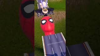 Spider Man  Skibidi Toilet amp Jax Jumping over Open Bridge in Bollards shorts skibiditoilet [upl. by Ced]