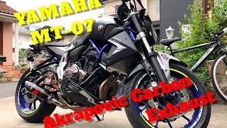 YAMAHA MT07FZ07 Akrapovic Carbon Race Exhaust [upl. by Bourne]