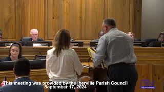 Iberville Parish Council Meeting 91724 [upl. by Ahseik835]