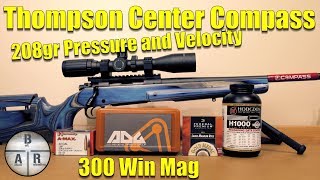 Thompson Center Compass  300 Win Mag  Hornady 208 gr AMax with Hodgdon H1000 [upl. by Ettenauq419]