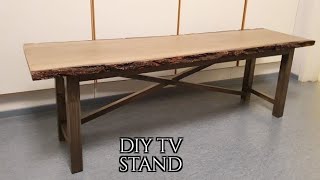 Live Edge TV Stand  DIY Woodworking [upl. by Eirameinna]