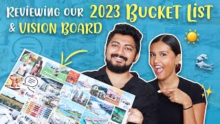 2023 VISION BOARD amp Bucketlist Review🥰  Mridul amp Aditya [upl. by Eidnar]