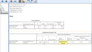 Independent Samples t test in SPSS 22 and Calculating and Interpreting Cohens d [upl. by Keefer]