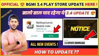 OFFICIAL 😍 Bgmi 34 Play Store Update Here  Bgmi New Update  How to Update Bgmi 34  34 Update [upl. by Acimad]