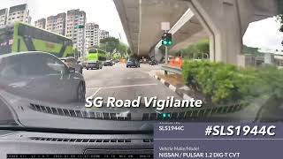 24aug2024 upper serangoon road SLS1944C nissan pulsar fail to keep in lane amp hit camcar [upl. by Blase]