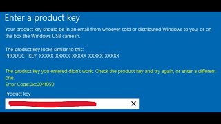 Fix Windows 1110 Activation Error 0xc004f050 The Product Key You Entered Didnt Work [upl. by Ytinav]