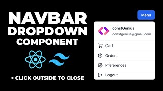 Navbar Dropdown Menu in React from scratch  Custom Dropdown Menu in React and Tailwind CSS [upl. by Ollie]