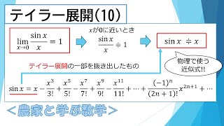 テイラー展開10～極限公式にひそむテイラー展開～ 農家と学ぶ数学 梅さん先生 [upl. by Nerrag]