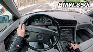 1992 BMW 850i  Driving the V12 Manual Coupe POV Binaural Audio [upl. by Ocire]