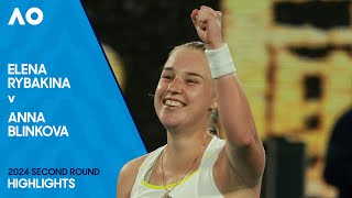 Elena Rybakina v Anna Blinkova Highlights  Australian Open 2024 Second Round [upl. by Tnecnivleahcim]