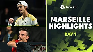 Gasquet Faces Bautista Agut Musetti Shevchenko amp More Feature  Marseille 2024 Highlights Day 1 [upl. by Flori]