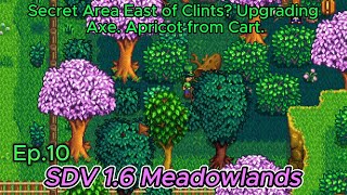 Stardew Valley Meadowlands Farm Ep10 Secret Area East of Clints Upgrading Axe Apricot from Cart [upl. by Yniffit]