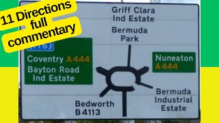 Griff Bermuda Roundabout Nuneaton 11 Directions Full Commentary [upl. by Bright]