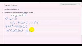 Discriminant Example [upl. by Ynohtnanhoj171]