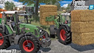 Offlum 22 COLLECTING STRAW BALES and HARVESTING WHEAT│Offlum 22│FS22│2 [upl. by Irot]