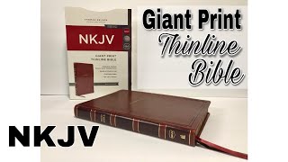 NKJV Giant Print Thinline Bible Review Brown Leathersoft [upl. by Auot485]