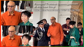 President Tharman Shanmugaratnam amp wife Jane Ittogi  THE DEEPAVALI ISTANA OPEN HOUSE 2023  ISTANA [upl. by Ninette]