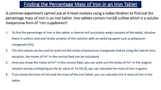 More About Redox Titrations A2 Chemistry [upl. by Joanie312]