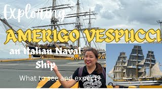 Exploring Amerigo Vespucci Naval ship what to see World tour [upl. by Treblih]