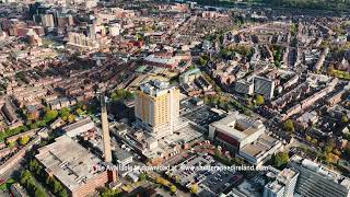 Aerial Video of Belfast City Hospital Belfast City Northern Ireland 3 4K [upl. by Anuahc377]