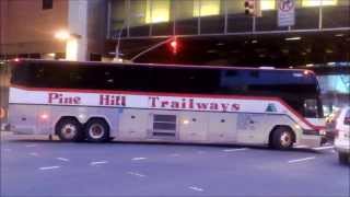 Pine Hill Trailways 72921 and Peterpan Bus to Providence In New York near Port Authority Bus termina [upl. by Aksoyn]