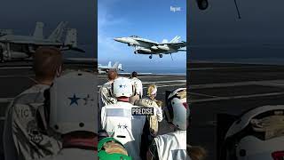 What Is It Like To Land On An Aircraft Carrier shorts [upl. by Alehc]