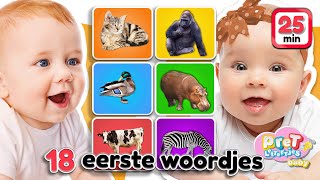 Pretlettertjes Baby TV • DIEREN • 18 Eerste Woordjes Special • Nederlandse baby filmpjes [upl. by Hammer]