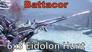 Battacor 6x3 Warframe 18 Eidolons in 1 Night Cycle Unairu Wisp DPS Volt POV [upl. by Aryan]