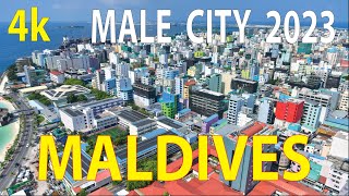 Male City  Maldives 4K By Drone 2023 [upl. by Hanafee868]