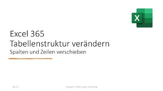 Excel 365 Spalten und Zeilen verschieben [upl. by Naujled]