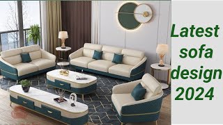 Modern living room sofa set Latest sofa design 2024 [upl. by Hairahs]