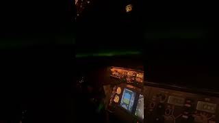 Northern Lights from Cockpit boeing747 aviationlovers [upl. by Annonyw]