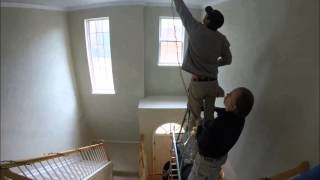 Foyer Chandelier Replacement  Fairway Home Detailing [upl. by Acihsay743]