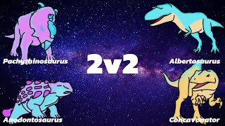 Pachyrhinosaurus amp Anodontosaurus vs Albertosaurus amp Concavonator dinosaur dinosarfight animation [upl. by Garbe]