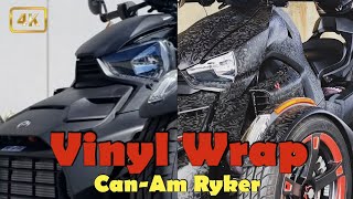 2020 CanAm Ryker wraps installation  shadow black ryker [upl. by Anilec]