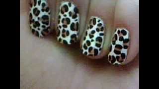 Easy Leopard print nail art for beginners [upl. by Boycie954]