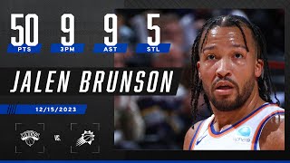 Jalen Brunson CAREERHIGH 50 👏 Makes Knicks history in win vs Suns  NBA on ESPN [upl. by Kathlin]