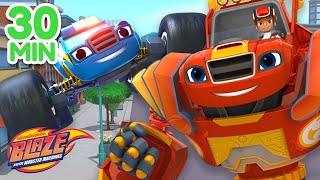 Blaze amp AJ Axle City Rescues amp Adventures  30 Minute Compilation  Blaze and the Monster Machines [upl. by Soiritos]