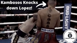 GEORGE KAMBOSOS KNOCKS DOWN TEOFIMO LOPEZ IN ROUND 1  SLOW MOTION REPLAYS [upl. by Christean74]